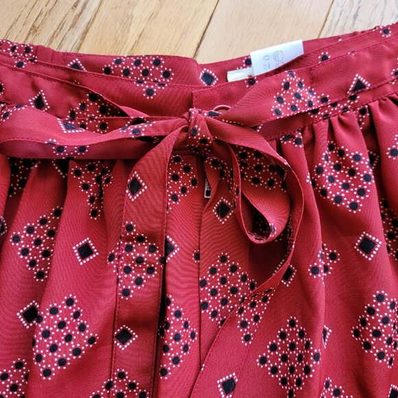 YOKO Skirt Pants Culottes Wide Leg Cropped Flowy Tie Front - Picture 3 of 11